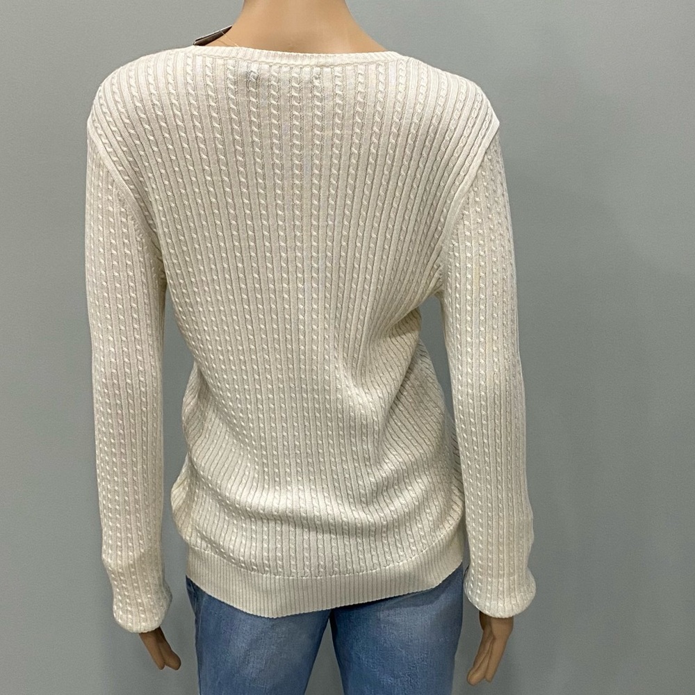 Lauren Ralph Lauren Women's Ivory Crew Neck Sweater size large - Picture 6 of 6